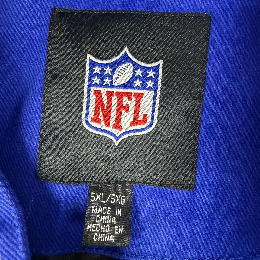 VTG Reebok NFL New York‎ Giants Blue Red Embroidered Bomber Jacket Mens 5XL NWOT - Picture 5 of 14